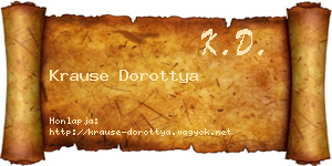 Krause Dorottya névjegykártya